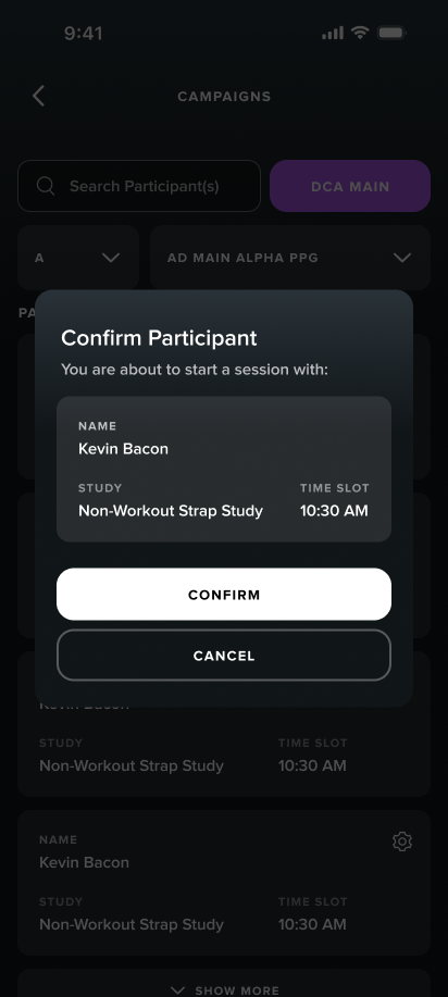 Coordinator screen — drop down selection 2