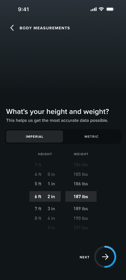 Height and weight — imperial