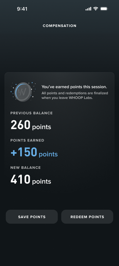New compensation — points summary