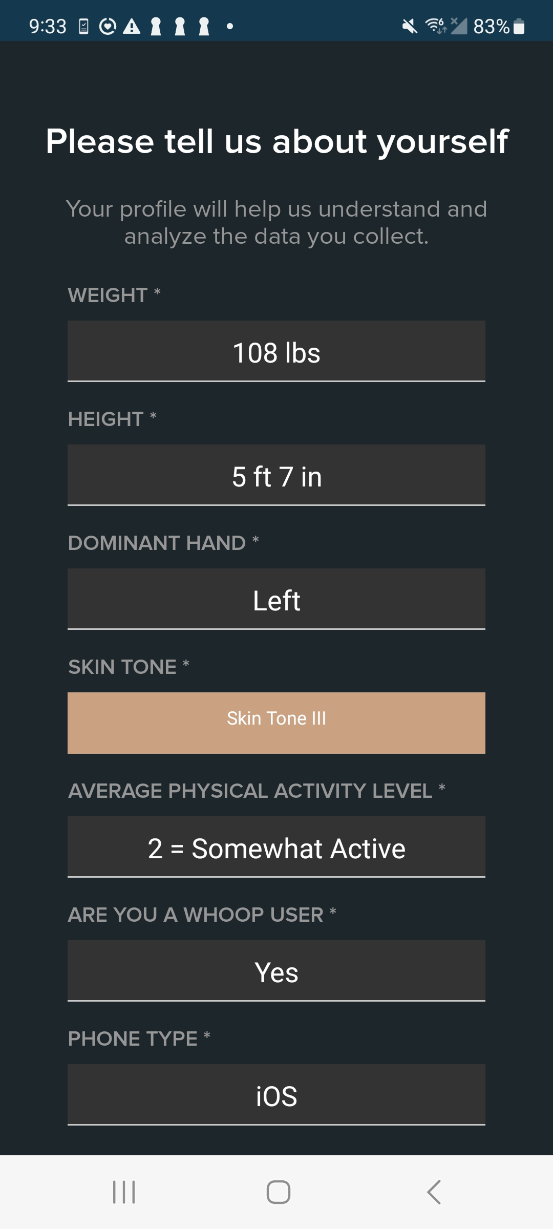Original demographic screen 2